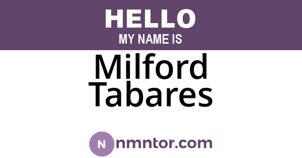 Milford Tabares