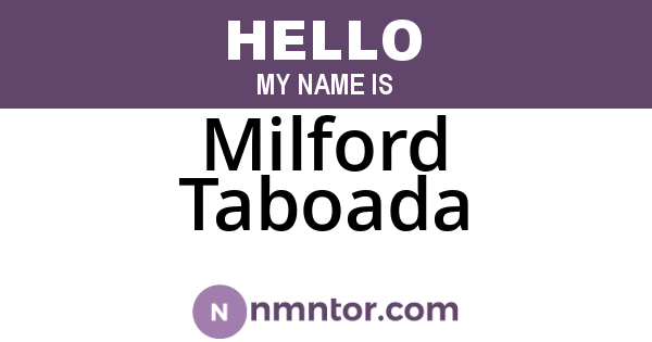 Milford Taboada