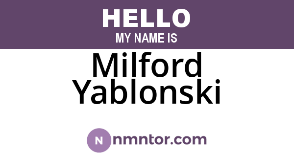 Milford Yablonski