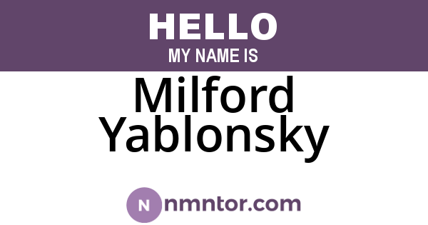 Milford Yablonsky
