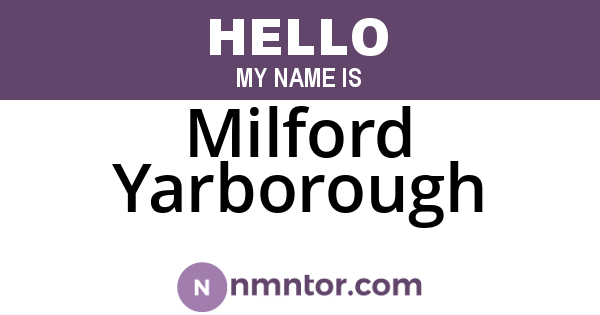Milford Yarborough