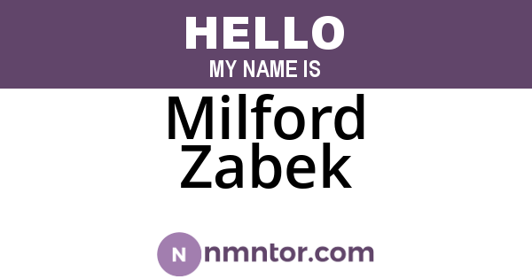 Milford Zabek