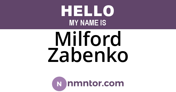 Milford Zabenko
