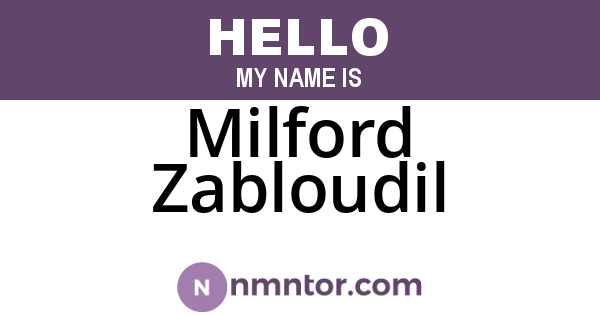 Milford Zabloudil