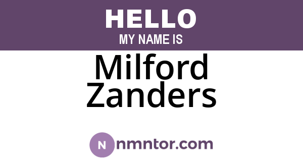 Milford Zanders