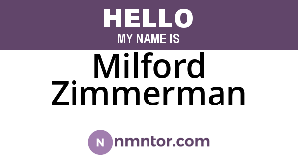 Milford Zimmerman