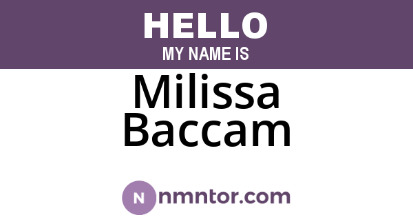 Milissa Baccam