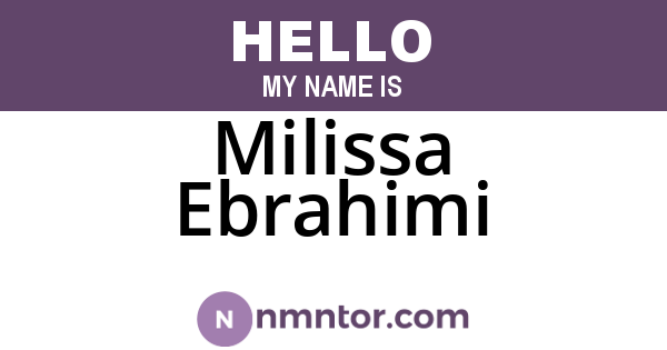 Milissa Ebrahimi