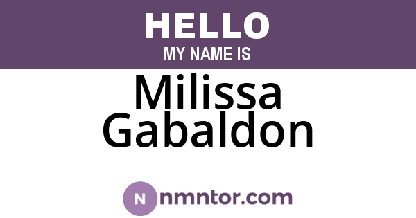 Milissa Gabaldon