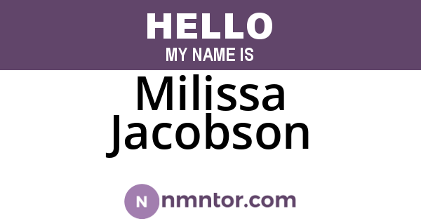 Milissa Jacobson