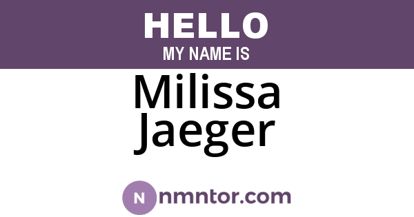 Milissa Jaeger