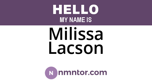 Milissa Lacson