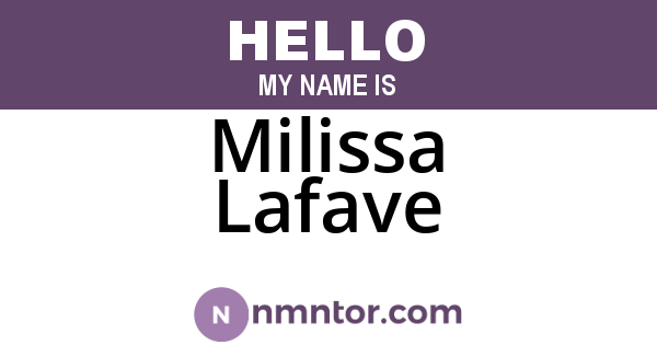Milissa Lafave