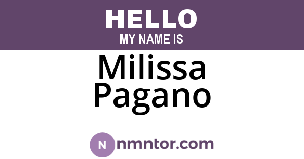 Milissa Pagano
