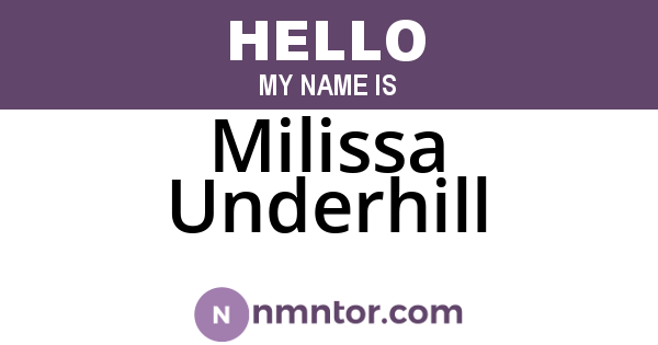 Milissa Underhill