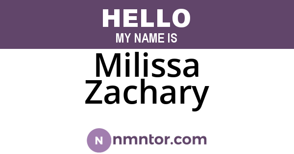 Milissa Zachary