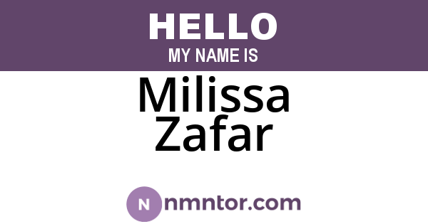 Milissa Zafar