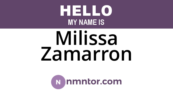 Milissa Zamarron