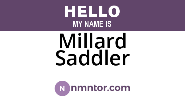 Millard Saddler