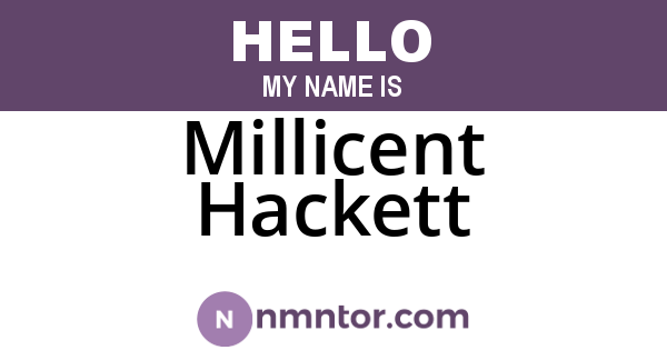 Millicent Hackett
