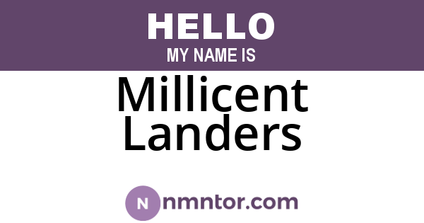 Millicent Landers