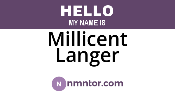 Millicent Langer