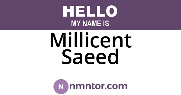 Millicent Saeed