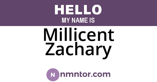Millicent Zachary
