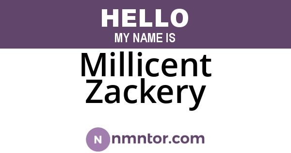 Millicent Zackery