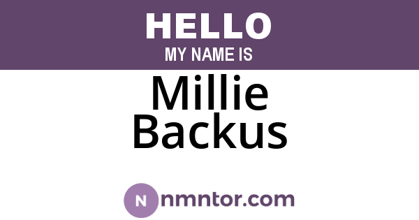 Millie Backus