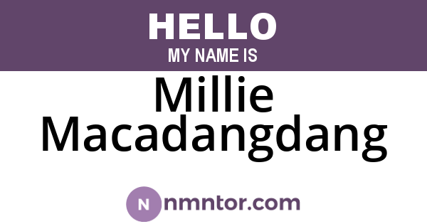 Millie Macadangdang