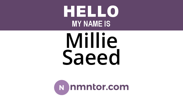 Millie Saeed