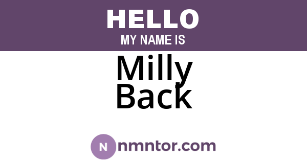 Milly Back