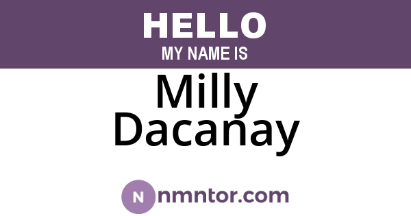 Milly Dacanay