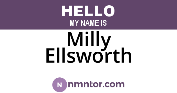 Milly Ellsworth