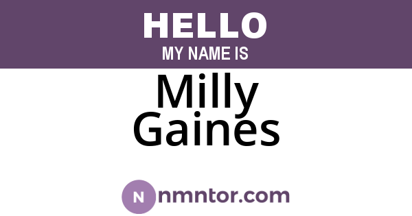Milly Gaines