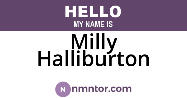 Milly Halliburton