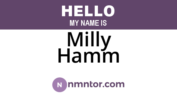 Milly Hamm