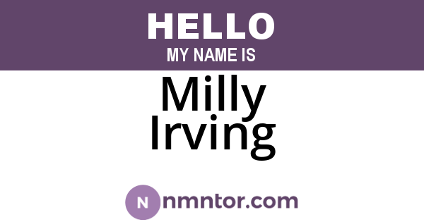 Milly Irving