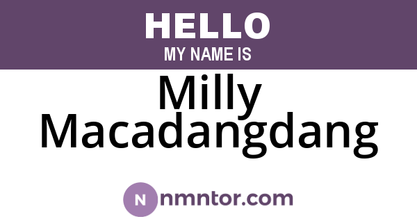 Milly Macadangdang