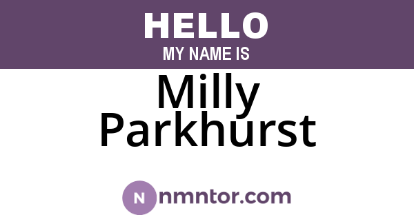 Milly Parkhurst