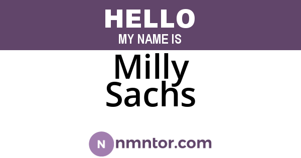 Milly Sachs
