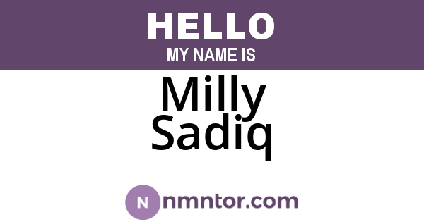 Milly Sadiq