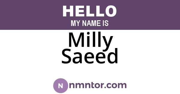 Milly Saeed