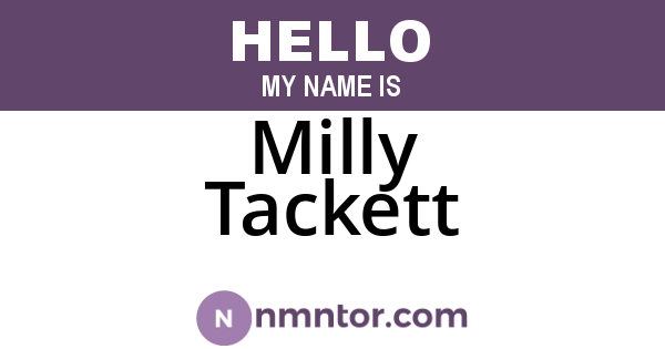 Milly Tackett