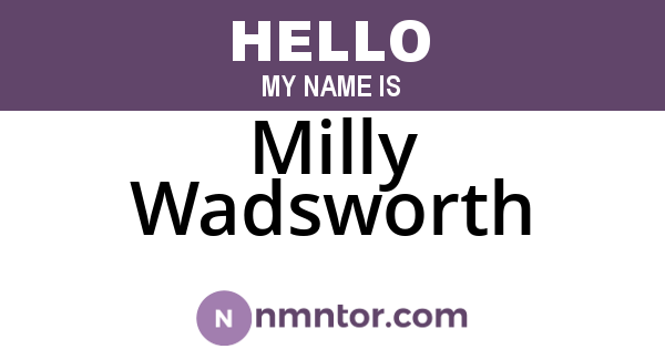 Milly Wadsworth