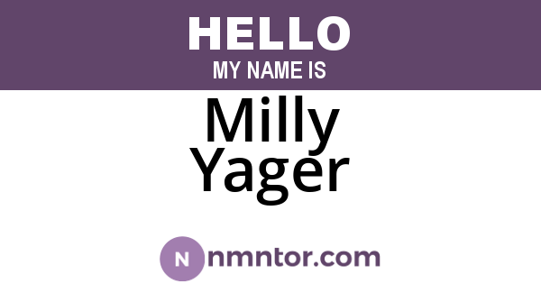Milly Yager