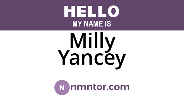 Milly Yancey