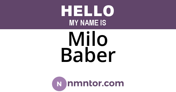 Milo Baber