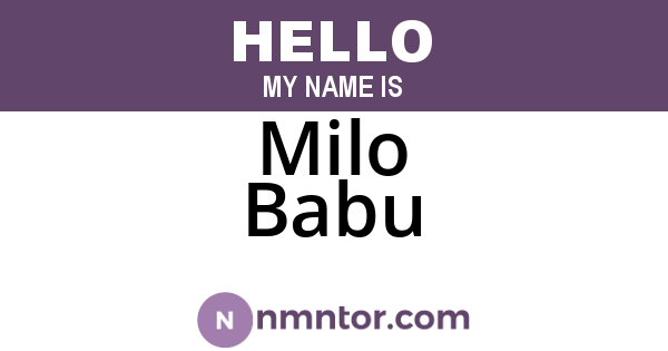 Milo Babu